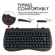 Mini tastiera cablata per notebook multimediale KB-301B, versione araba (nera), Arabic Version