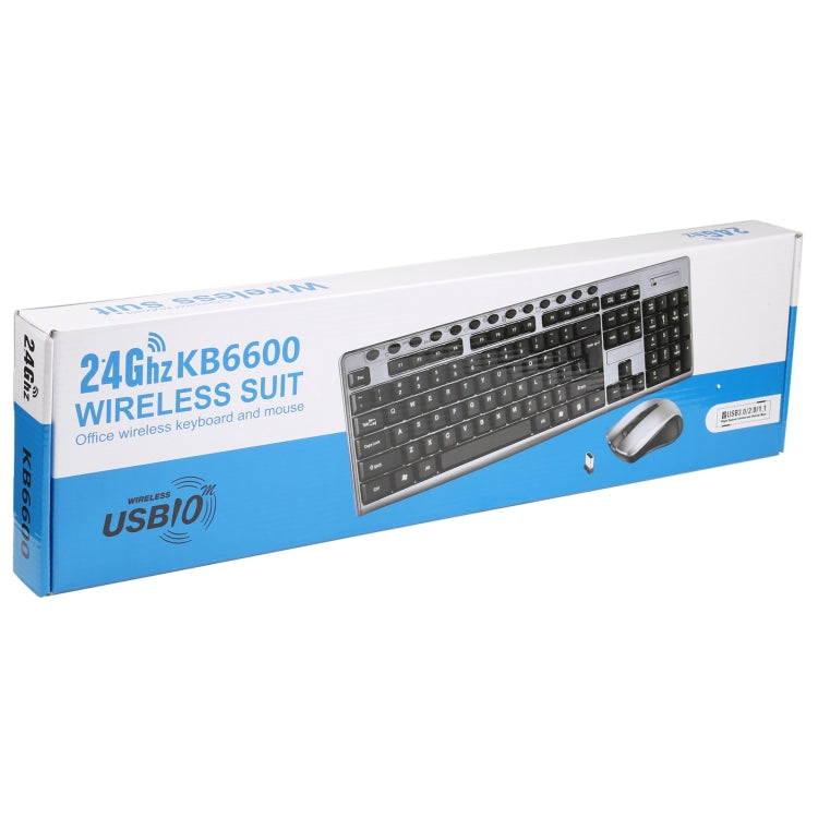 Set tastiera mouse wireless impermeabile da ufficio KB-6600 da 2,4 Ghz, KB-6600