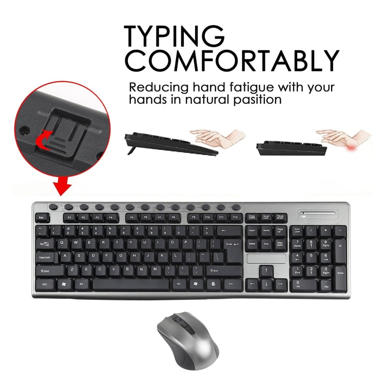 Set tastiera mouse wireless impermeabile da ufficio KB-6600 da 2,4 Ghz, KB-6600