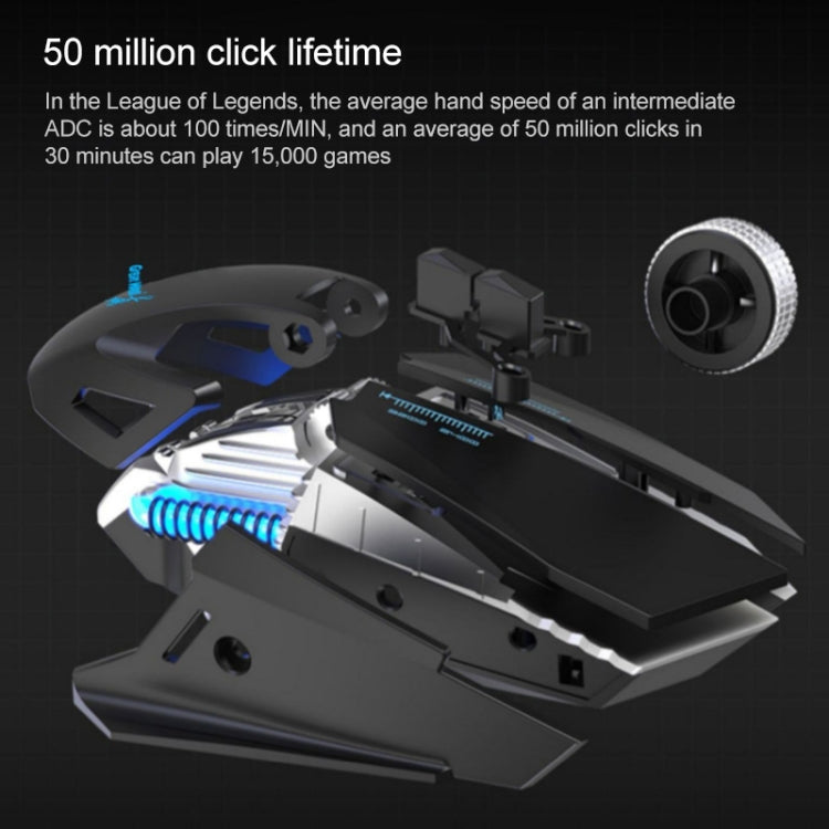 G535 Mouse da gioco meccanico con programmazione macro cablata e illuminazione colorata, G535(Black), G535(Silver)
