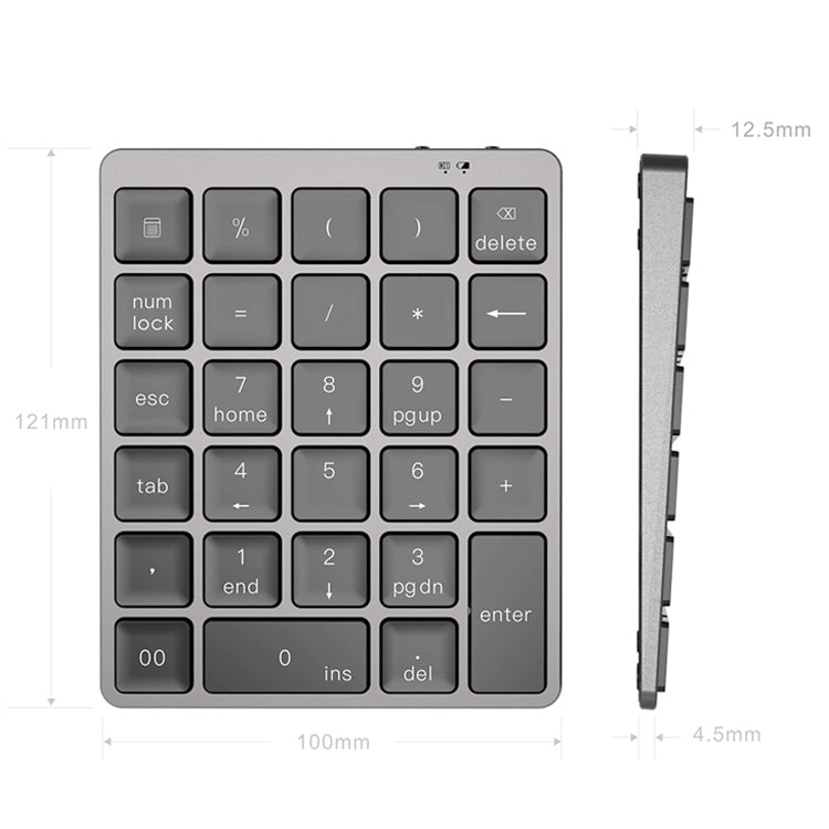 Tastiera numerica wireless Bluetooth ricaricabile universale ultrasottile N960 in lega di alluminio, N960
