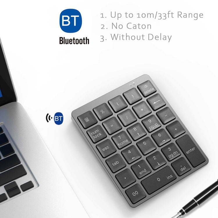 Tastiera numerica wireless Bluetooth ricaricabile universale ultrasottile N960 in lega di alluminio, N960