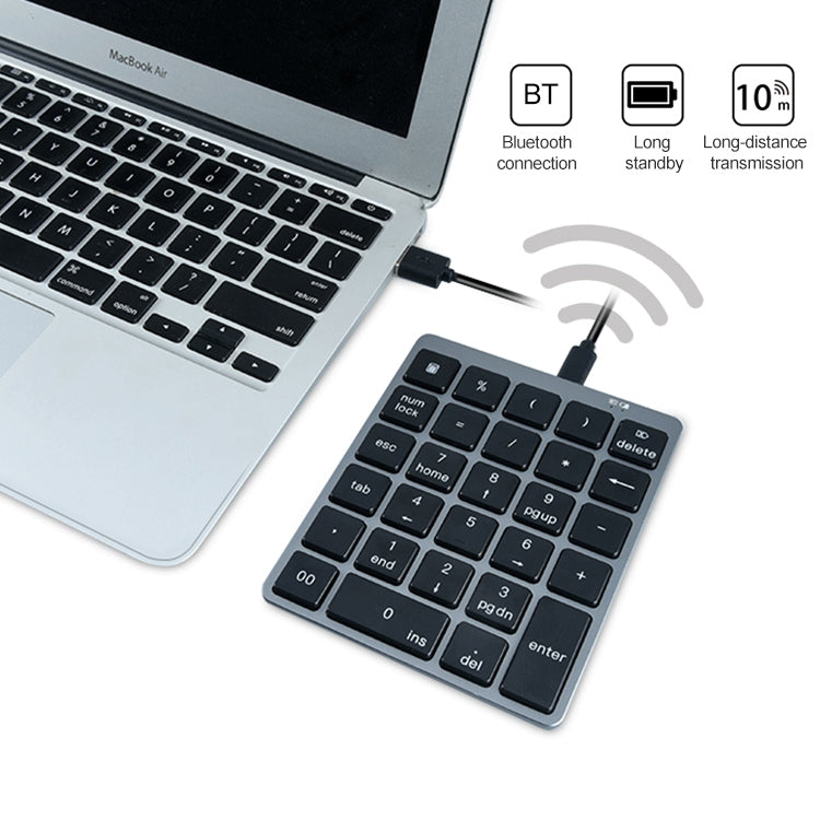Tastiera numerica wireless Bluetooth ricaricabile N970 Pro Dual Mode in lega di alluminio con HUB USB, N970 Pro