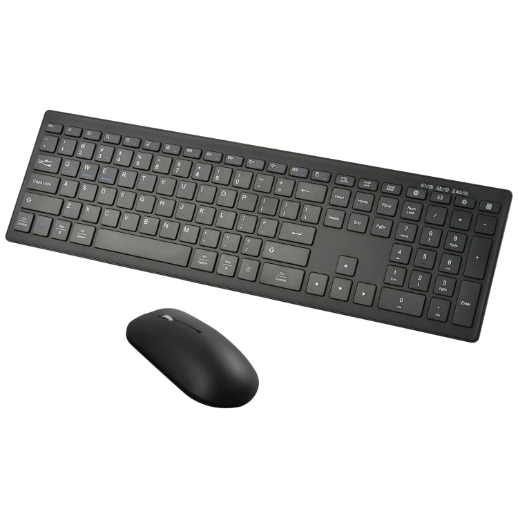169 Kit tastiera e mouse wireless dual mode da 2,4 GHz + Bluetooth, compatibile con ISO, Android e Windows, 169 Keyboard + Mouse