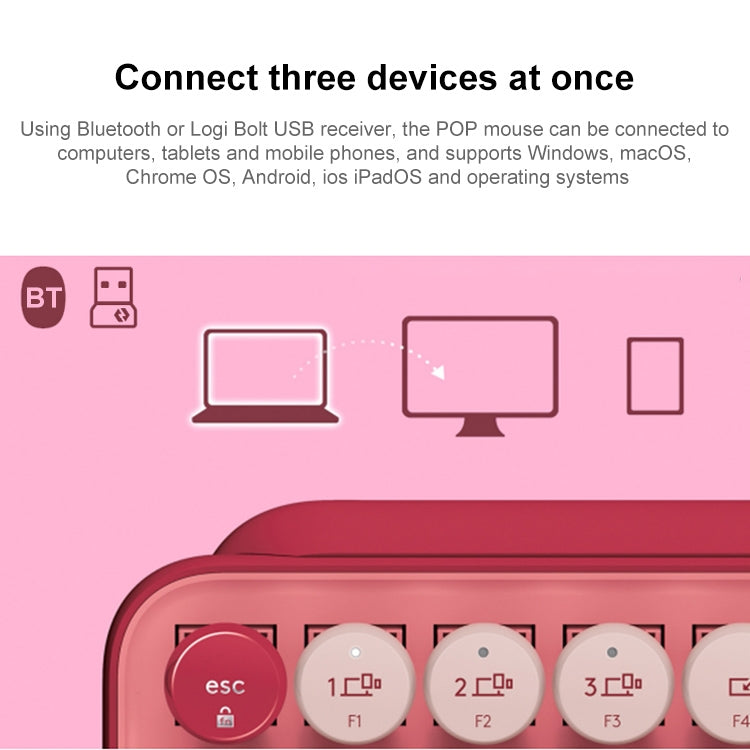 Logitech POP KEYS Tastiera meccanica Bluetooth con pulsanti rotondi