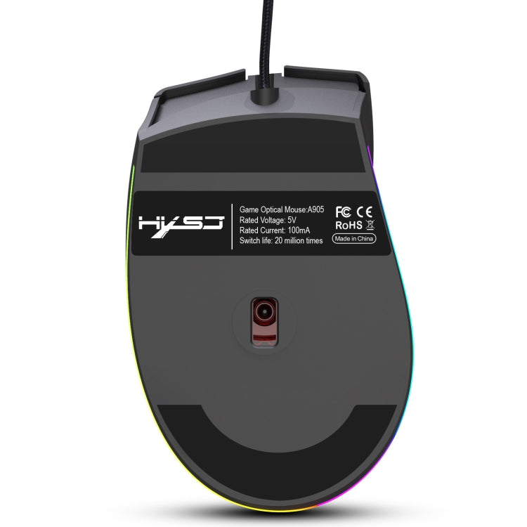 Mouse da gioco cablato programmabile HXSJ A905 a 8 pulsanti 7200 DPI, lunghezza cavo: 1,6 m, A905