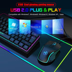 Mouse da gioco cablato HXSJ X100 a 7 pulsanti, 3600 DPI, con luce fredda, lunghezza cavo: 1,5 m