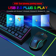 Mouse da gioco cablato HXSJ X100 a 7 pulsanti, 3600 DPI, con luce fredda, lunghezza cavo: 1,5 m