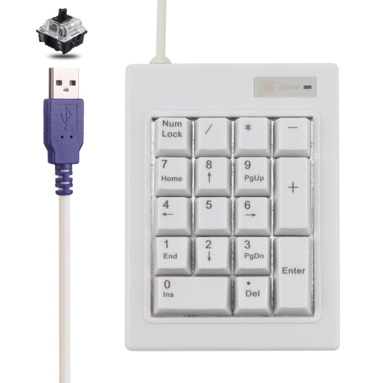 DX-17A Mini tastiera numerica meccanica con albero nero cablato USB a 17 tasti, DX-17A