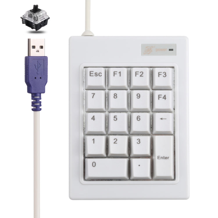 DX-18A Mini tastiera numerica meccanica con albero nero cablato USB a 18 tasti, DX-18A