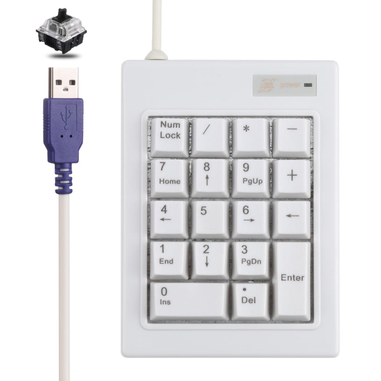 DX-18B Mini tastiera numerica meccanica con albero nero cablato USB a 18 tasti, DX-18B