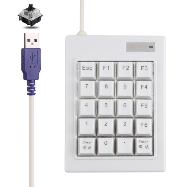 DX-20A Mini tastiera numerica meccanica con albero nero cablato USB a 20 tasti, DX-20A