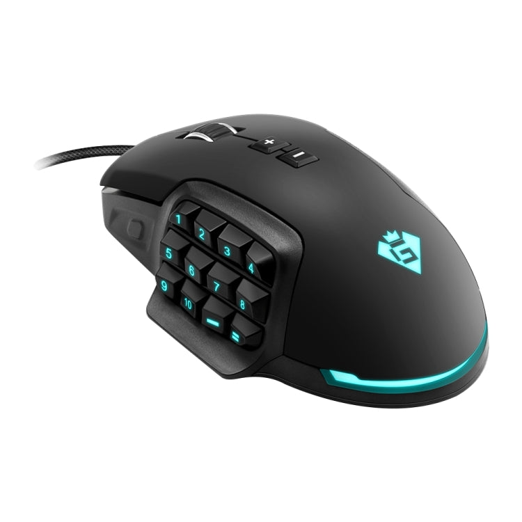 Mouse per computer da gioco con programmazione cablata USB Rocketek GM900 24000 DPI a 16 tasti RGB, GM900