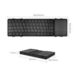 Tastiera Bluetooth ripiegabile portatile in pelle B1053