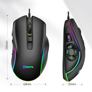 MKESPN X9 Mouse cablato da gioco con definizione macro RGB a 10 pulsanti 7200 DPI, x9