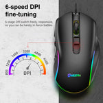 MKESPN X9 Mouse cablato da gioco con definizione macro RGB a 10 pulsanti 7200 DPI, x9