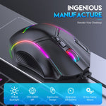 MKESPN X15 Mouse cablato RGB con definizione macro a 12 pulsanti a piena velocità 12800 DPI, x15
