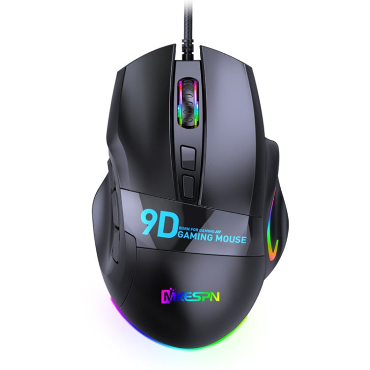 MKESPN X10 Mouse da gioco con definizione macro cablata a 9 pulsanti RGB a piena velocità, Full Speed Macro Definition