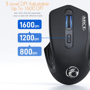 iMICE G-1800 Mouse wireless silenzioso ricaricabile a 4 pulsanti 1600 DPI 2,4 GHz per computer PC portatile