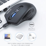 iMICE G-1800 Mouse wireless silenzioso ricaricabile a 4 pulsanti 1600 DPI 2,4 GHz per computer PC portatile
