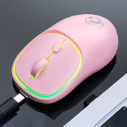 iMICE W-618 Mouse wireless silenzioso ricaricabile a 4 pulsanti 1600 DPI 2,4 GHz per computer PC portatile, W-618 2.4GHz
