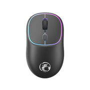 iMICE W-618 Mouse wireless silenzioso Bluetooth ricaricabile a 4 pulsanti 1600 DPI 2,4 GHz per computer PC portatile, W-618 2.4GHz & Bluetooth
