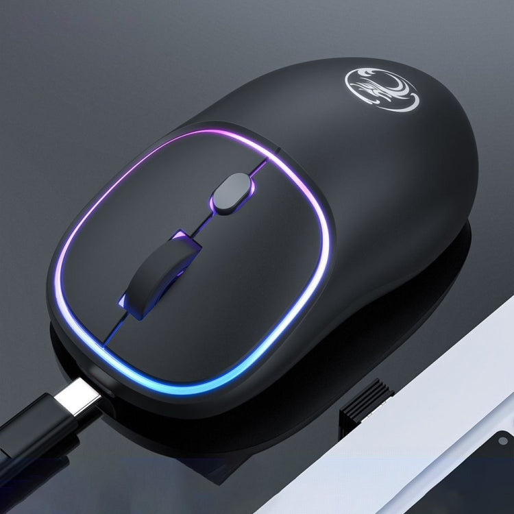 iMICE W-618 Mouse wireless silenzioso Bluetooth ricaricabile a 4 pulsanti 1600 DPI 2,4 GHz per computer PC portatile, W-618 2.4GHz & Bluetooth