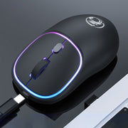 iMICE W-618 Mouse wireless silenzioso Bluetooth ricaricabile a 4 pulsanti 1600 DPI 2,4 GHz per computer PC portatile, W-618 2.4GHz & Bluetooth