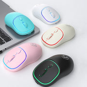 iMICE W-618 Mouse wireless silenzioso Bluetooth ricaricabile a 4 pulsanti 1600 DPI 2,4 GHz per computer PC portatile, W-618 2.4GHz & Bluetooth