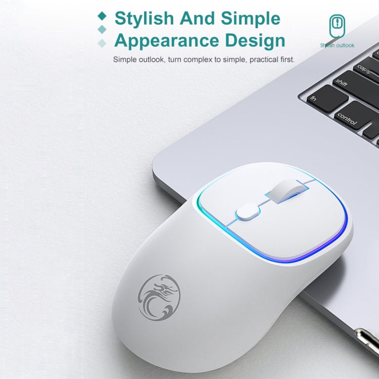 iMICE W-618 Mouse wireless silenzioso Bluetooth ricaricabile a 4 pulsanti 1600 DPI 2,4 GHz per computer PC portatile, W-618 2.4GHz & Bluetooth
