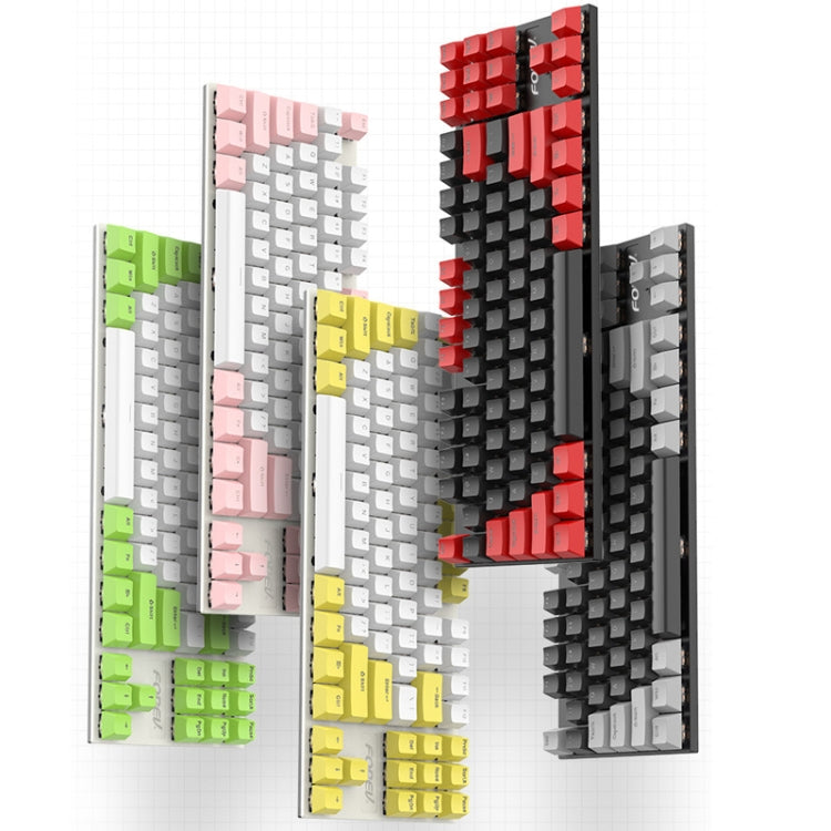 FOREV FV-301 Tastiera da gioco meccanica Blue Axis a 87 tasti, lunghezza cavo: 1,6 m, Black + Grey, Black + Red, White + Pink, White + Green, White + Blue, White + Yellow