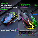 Mouse da gioco iMICE T97 RGB LED USB 7 pulsanti Mouse da gioco cablato 7200 DPI