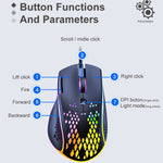 Mouse da gioco iMICE T97 RGB LED USB 7 pulsanti Mouse da gioco cablato 7200 DPI