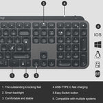 Tastiera silenziosa Bluetooth wireless Logitech MX Keys