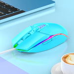 Mouse da gioco da ufficio cablato USB leggero colorato S700