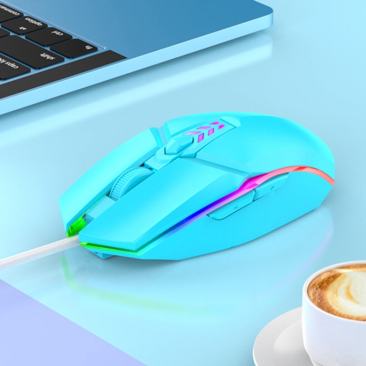 Mouse da gioco da ufficio cablato USB leggero colorato S700