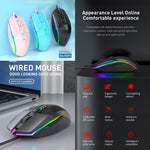 Mouse da gioco da ufficio cablato USB leggero colorato S700