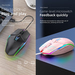 Mouse da gioco da ufficio cablato USB leggero colorato S700