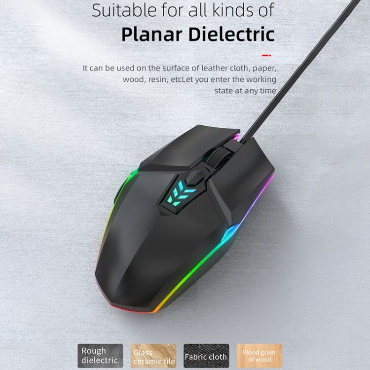 Mouse da gioco da ufficio cablato USB leggero colorato S700