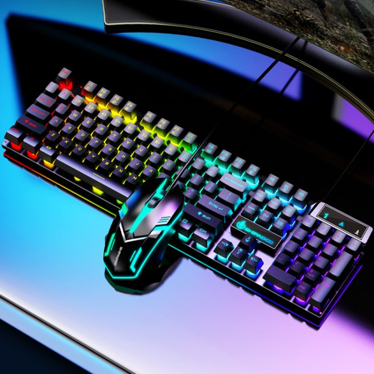 Set tastiera e mouse retroilluminati D500 RGB USB