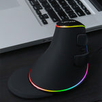 DELUX M618 Plus Mouse ottico cablato RGB Mouse verticale ergonomico 4000 DPI, 4000DPI Wired