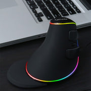 DELUX M618 Plus Mouse ottico cablato RGB Mouse verticale ergonomico 4000 DPI, 4000DPI Wired