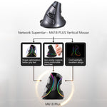 DELUX M618 Plus Mouse ottico cablato RGB Mouse verticale ergonomico 4000 DPI, 4000DPI Wired