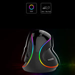 DELUX M618 Plus Mouse ottico cablato RGB Mouse verticale ergonomico 4000 DPI, 4000DPI Wired