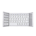 B033 Tastiera wireless Bluetooth ricaricabile a 3 pieghe, 64 tasti, con touchpad, 3-Folding 64 Keys with Touchpad White, 3-Folding 64 Keys with Touchpad Black