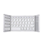 B033 Tastiera wireless Bluetooth ricaricabile a 3 pieghe, 64 tasti, con touchpad, 3-Folding 64 Keys with Touchpad White, 3-Folding 64 Keys with Touchpad Black