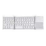 B033 Tastiera wireless Bluetooth ricaricabile a 3 pieghe, 64 tasti, con touchpad, 3-Folding 64 Keys with Touchpad White, 3-Folding 64 Keys with Touchpad Black