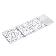 B033 Tastiera wireless Bluetooth ricaricabile a 3 pieghe, 64 tasti, con touchpad, 3-Folding 64 Keys with Touchpad White, 3-Folding 64 Keys with Touchpad Black