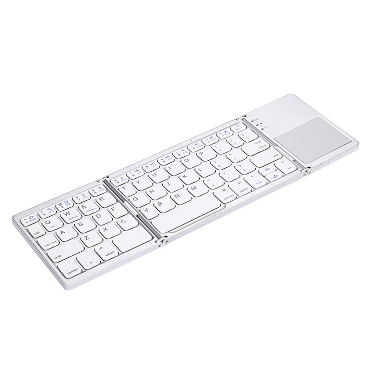 B033 Tastiera wireless Bluetooth ricaricabile a 3 pieghe, 64 tasti, con touchpad, 3-Folding 64 Keys with Touchpad White, 3-Folding 64 Keys with Touchpad Black