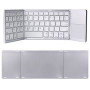B033 Tastiera wireless Bluetooth ricaricabile a 3 pieghe, 64 tasti, con touchpad, 3-Folding 64 Keys with Touchpad White, 3-Folding 64 Keys with Touchpad Black